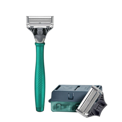 Maquinilla de afeitar Harry's para hombre verde con 4 recambios: kit de afeitado premium de 5 hojas