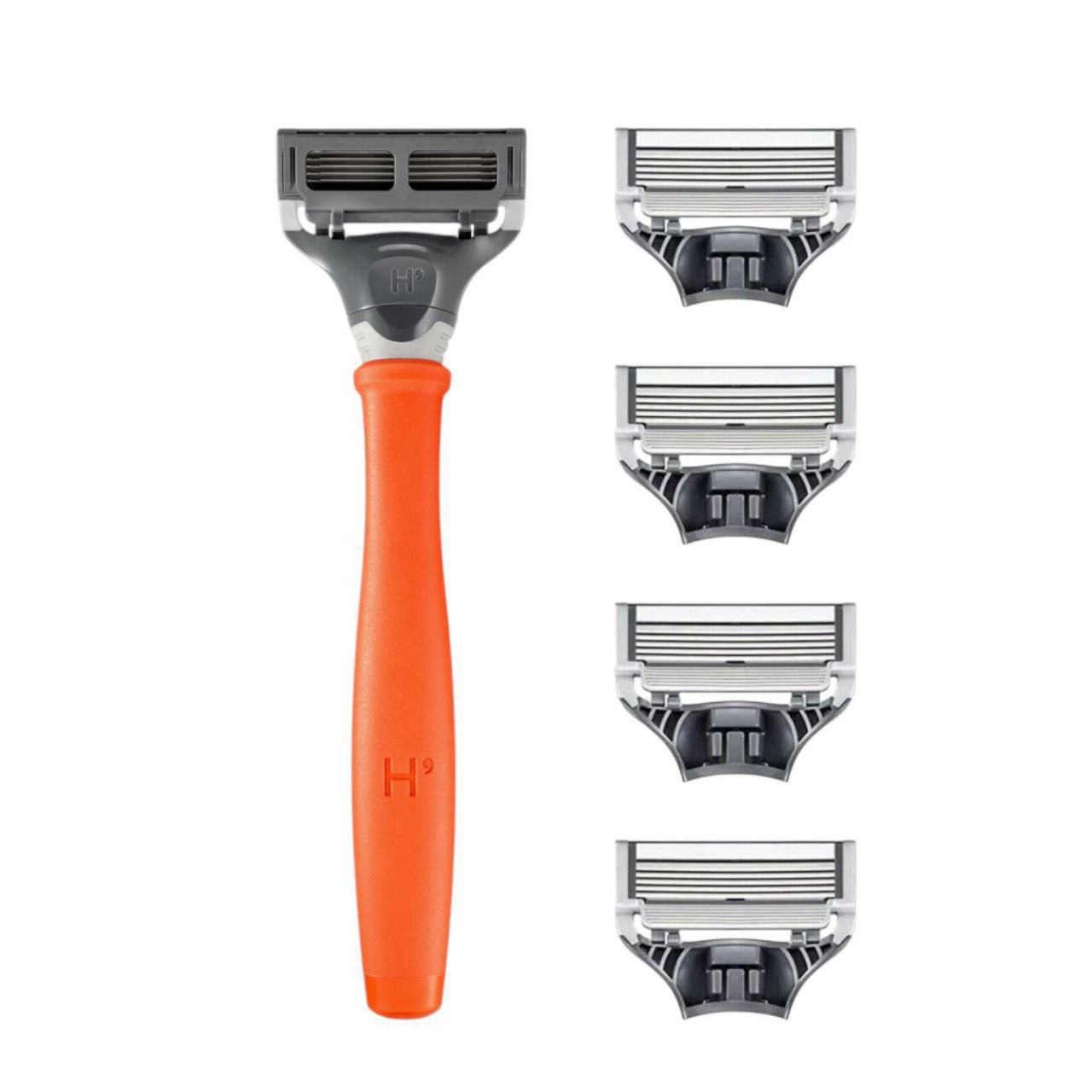 Maquinilla de afeitar para hombre Harry's naranja con 4 recambios: kit de afeitado premium de 5 hojas