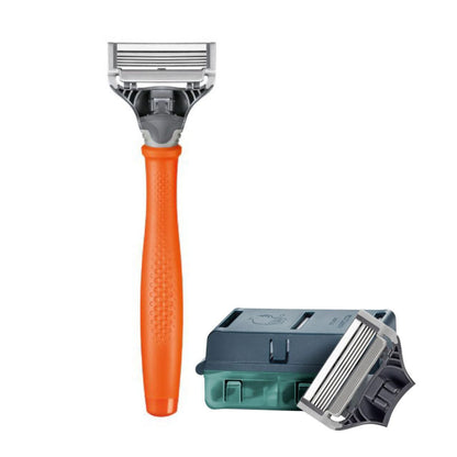 Maquinilla de afeitar para hombre Harry's naranja con 4 recambios: kit de afeitado premium de 5 hojas