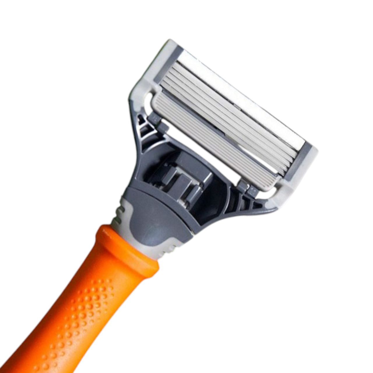 Kit de afeitado para hombre Harry's Orange con 8 recambios de cuchillas | Set de afeitado suave de 5 cuchillas